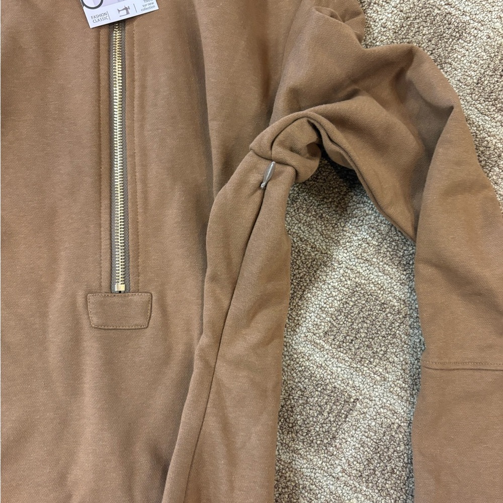 Brown (coffee) long sleeve dress with zipper
